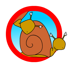 logo of two of the three snails from the full stops advanced game