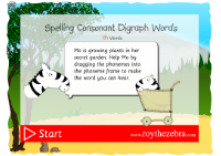 introduction screen of the spell digraph ch words