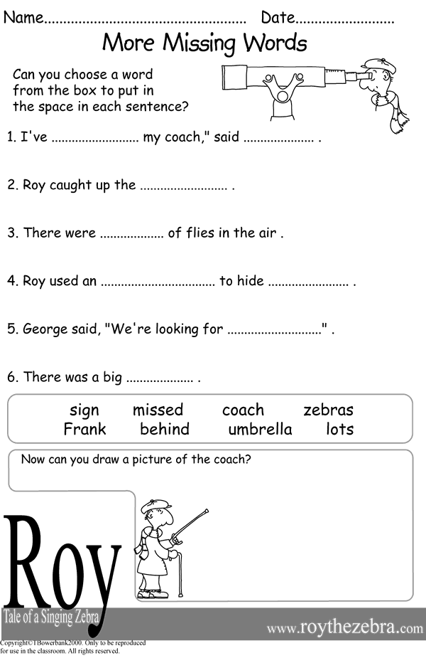 literacy sentences worksheets